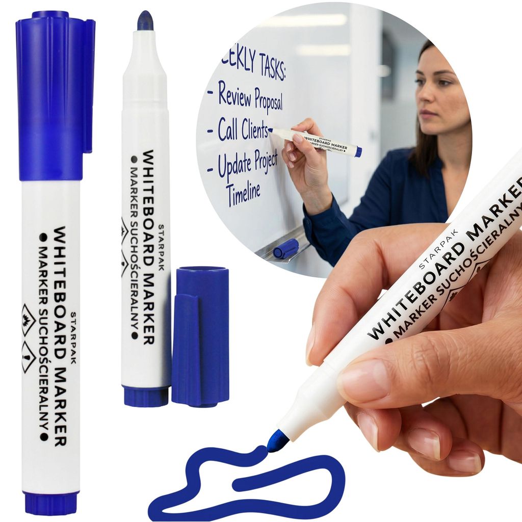 Dunkelblauer Whiteboard-Marker, trockenlöschbar, dicker Filzstift 1 szt