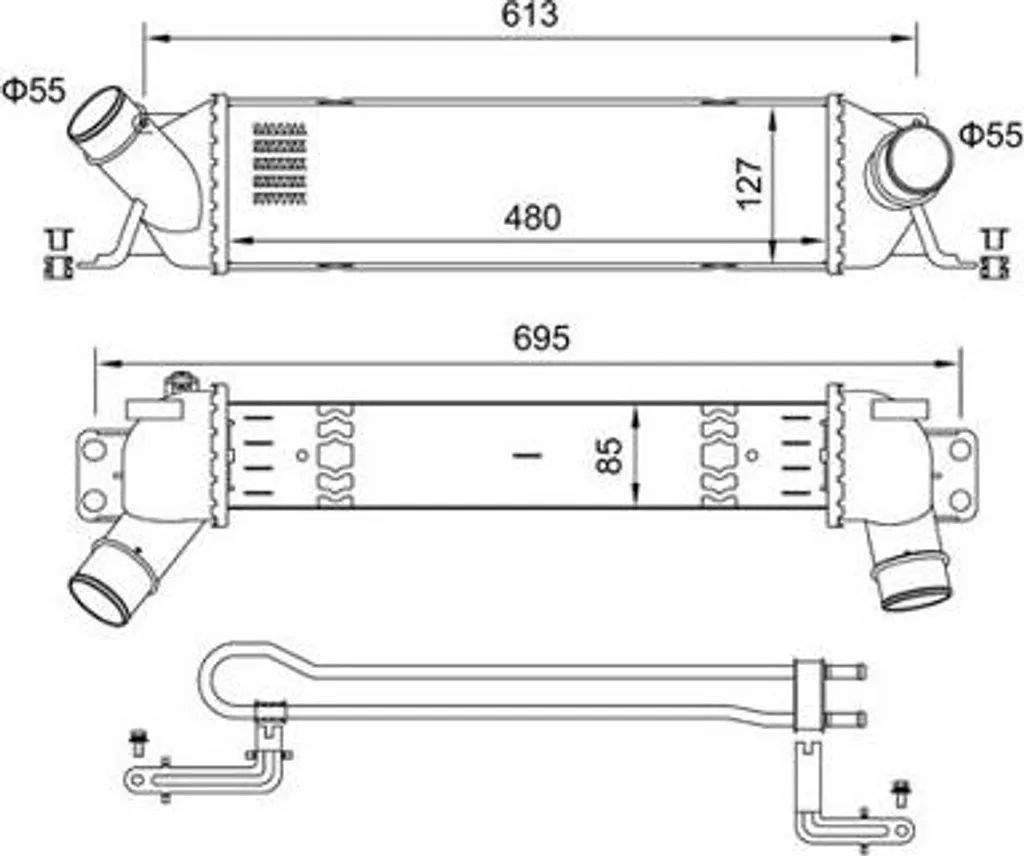 HART 631 266 Radiatore turbocompressore OE 281904A481 compatibile con H-1
