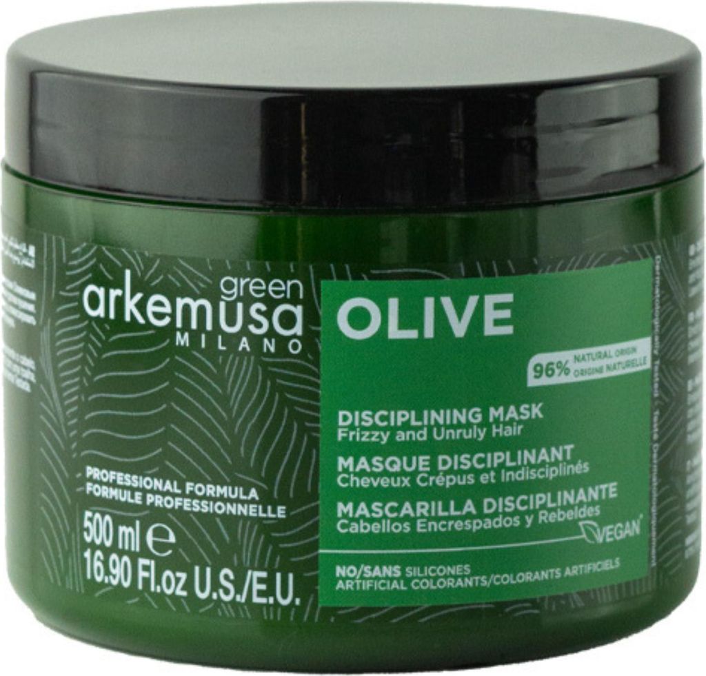 Arkemusa | Haarmaske Green Olive 500 ml - Intensivpflege - Anti-Frizz - Geschmeidigkeit