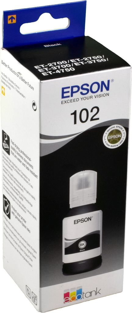 Epson Schwarz  Original Tinte 102 C13T03R140  7.500 Seiten Produktbild 