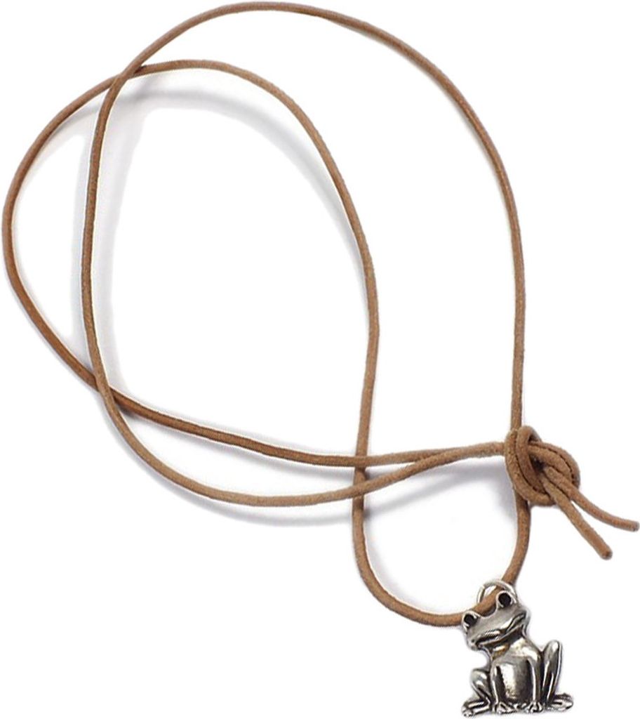 Minott Kette braunes Lederband zum verknoten mit Frosch Produktbild 