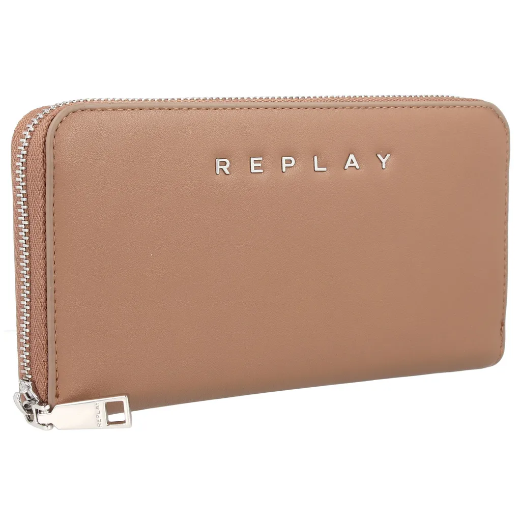 Portefeuille REPLAY Zip Around Wallet en Beige avec Multi-Rangements - 7