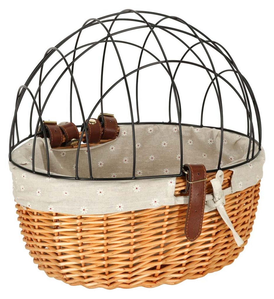 KIK KX3947 Rieten fietsmand met metalen rooster – reismand Productafbeelding 