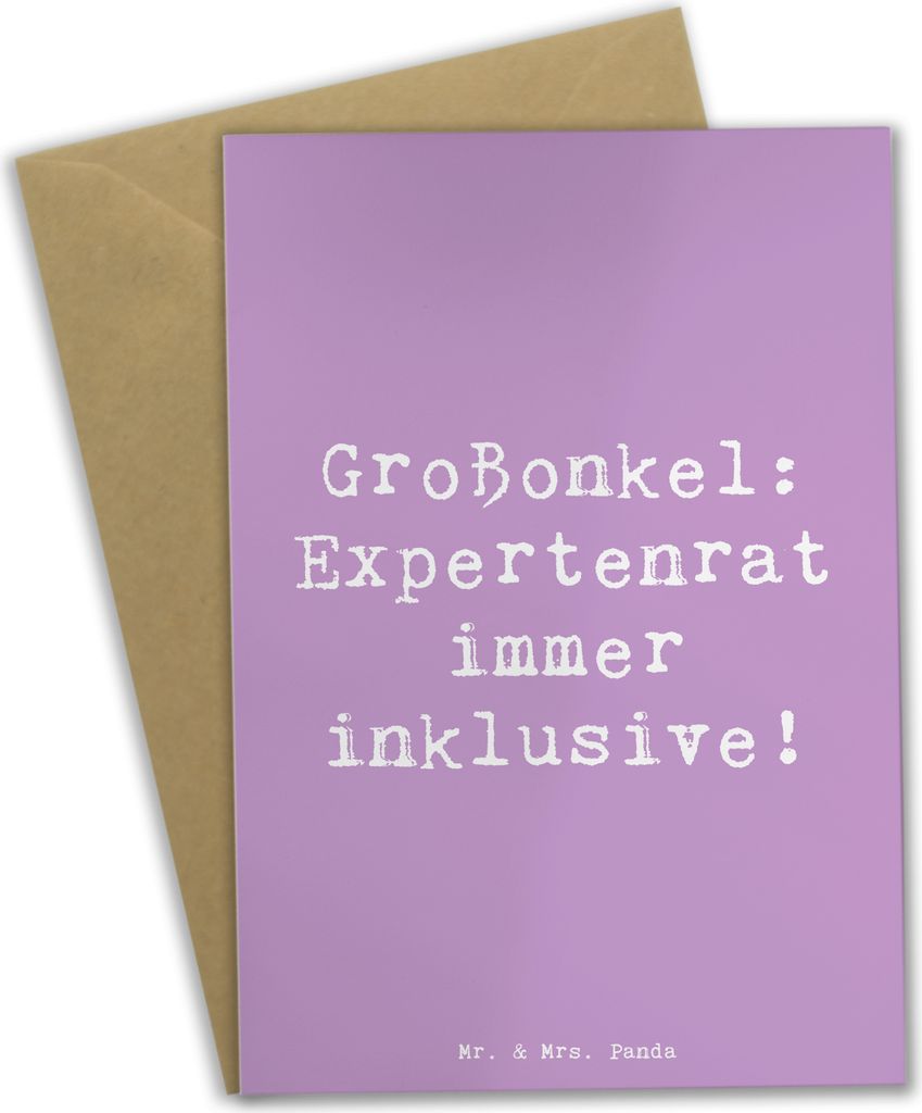 Mr. & Mrs. Panda Grußkarte Spruch Großonkel Rat - Produktbild 