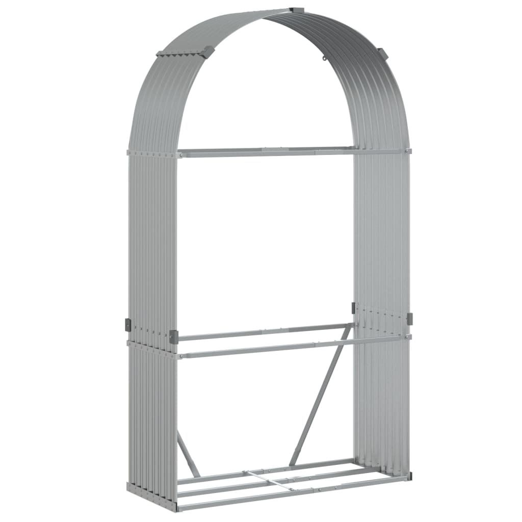 vidaXL Riparo per legna da ardere argento 120x45x210 cm Immagine del prodotto 