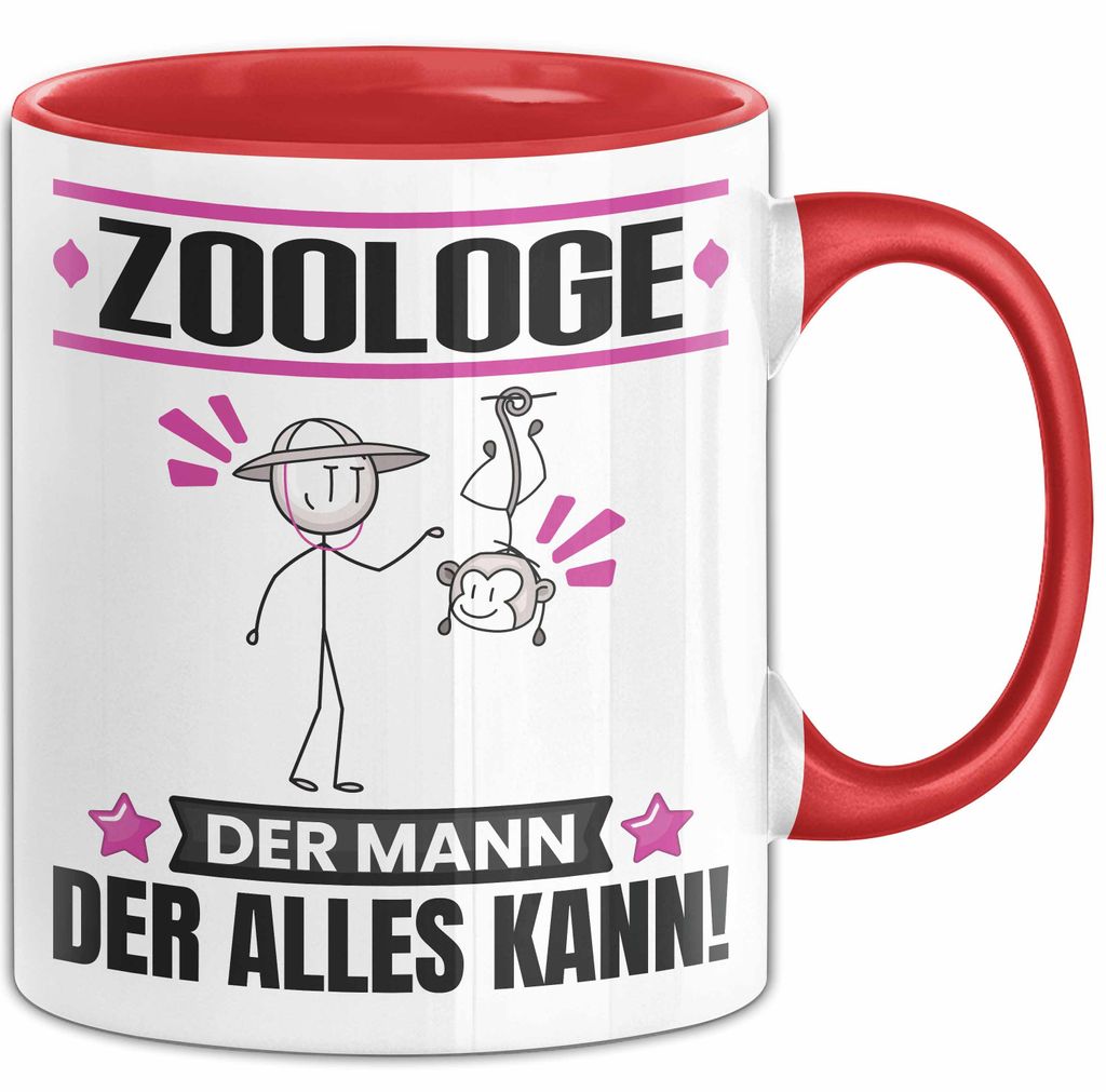 Zoologe Tasse Geschenk für Zoologe Der Mann Der Alles Kann Geschenkidee zum Geburtstag (Rot)