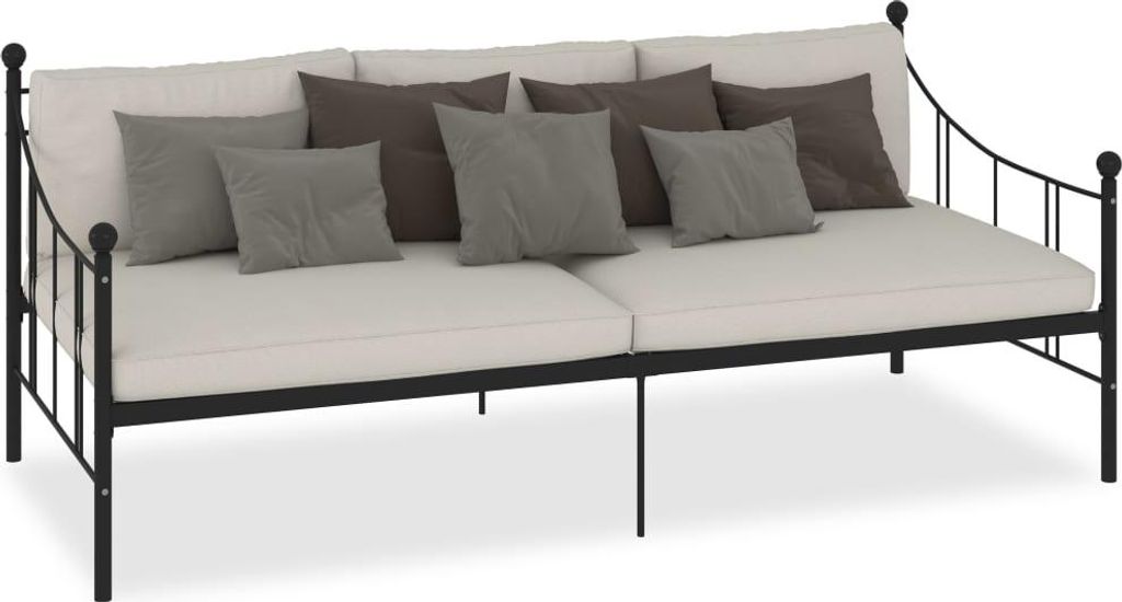 vidaXL Tagesbett-Rahmen Schwarz Metall 90×200 cm