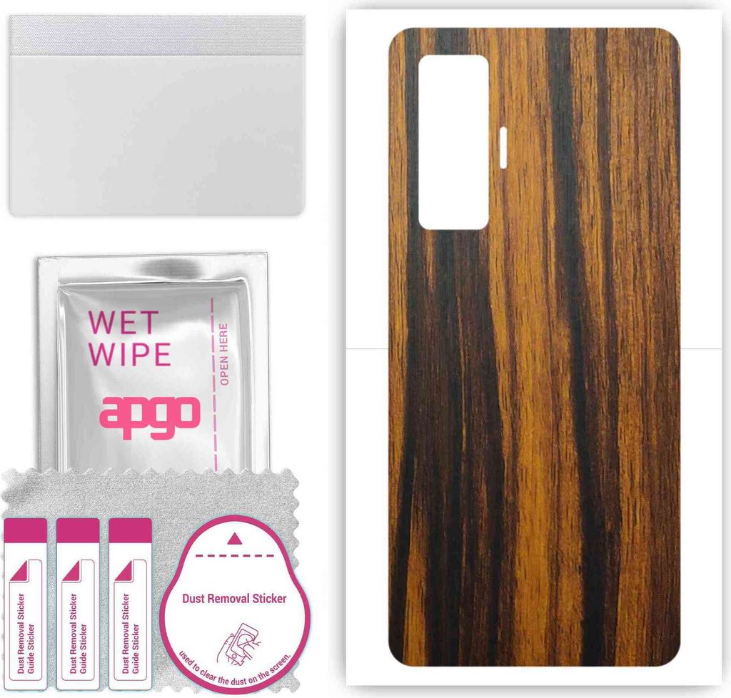 apgo Rückseite Schutzfolie, Skin, kompatibel mit Vivo iQOO 5 Pro, Hinten Displayschutzfolie aus Vinylfolie, kratzfest, einfache Montage - Tigerwood