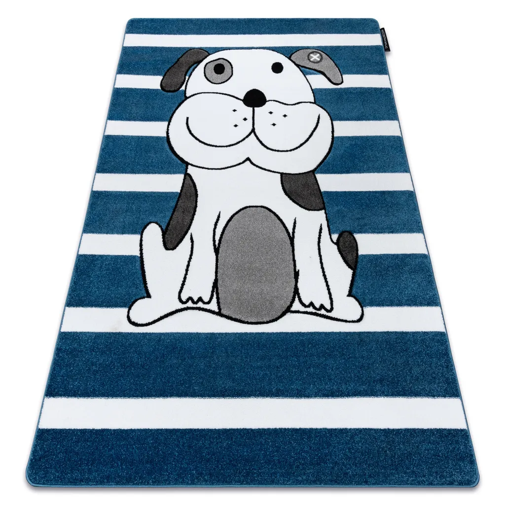 Tapis de chambre enfant bleu 200x290 cm - Décoration Puppy Chiot