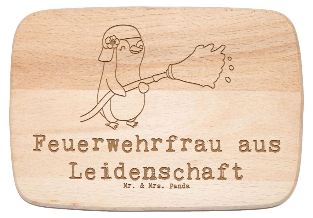 Mr. & Mrs. Panda Schneidebrett Holz Feuerwehrfrau Leidenschaft - Transparent - Geschenk, Frühstücksbrett, Brandschutz, Freiwillige Feuerwehr, Fir...