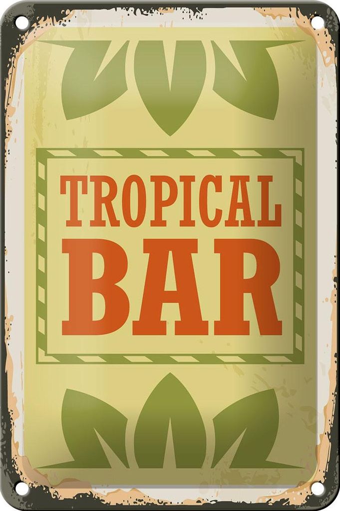 Blechschild Alkohol 12x18cm Tropical Bar Sommer Produktbild 