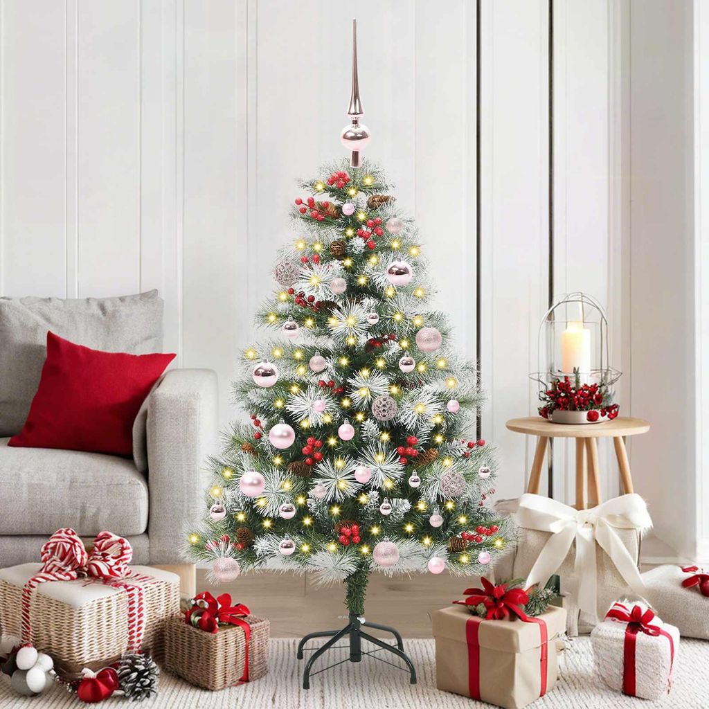 vidaXL Künstlicher Weihnachtsbaum Grün und Weiß 150 cm