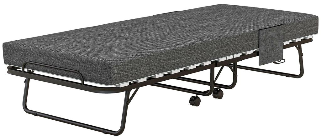 HOMCOM opklapbed, gastenbed met wielen, 10 cm matras, hoes Productafbeelding 