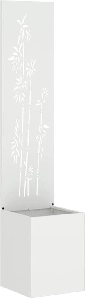 vidaXL Garten Sichtschutz-Leinwand Floral Weiß 32 x 140 cm