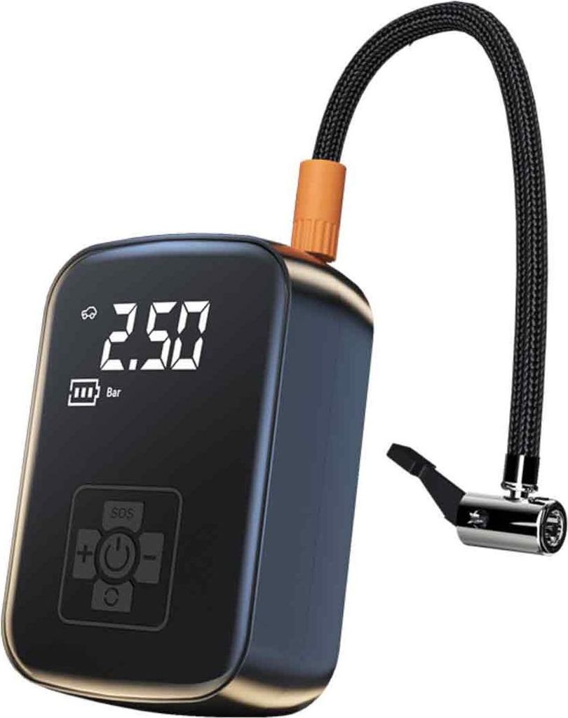 Tragbarer Luftkompressor, Mini-Elektropumpe, 3600 mAh, 150 PSI, elektrische Fahrradpumpe mit digitalem LCD-Display, 4 Modi, wiederaufladbarer Autor...