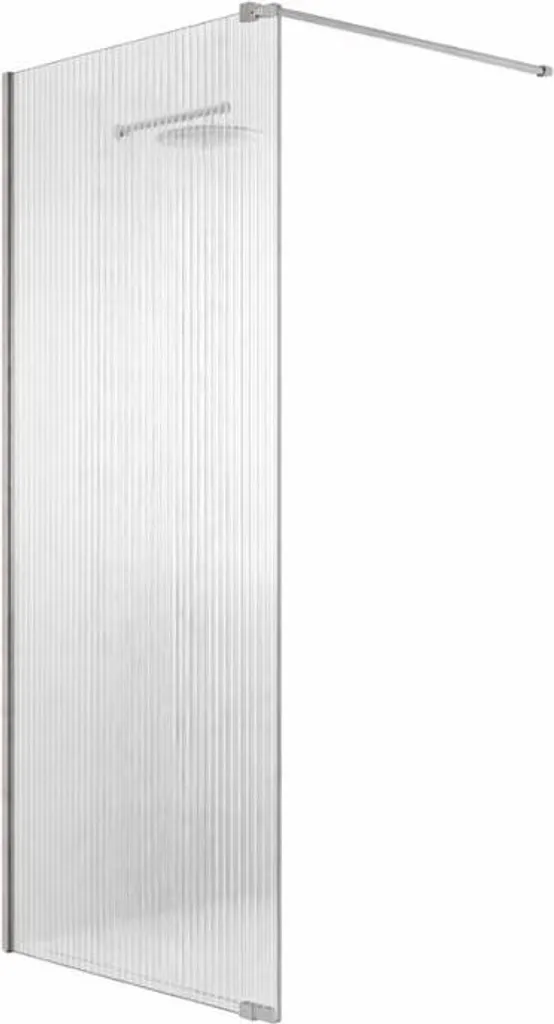 Paroi de douche italienne flûtée LINEA 100x195 cm en chrome brillant