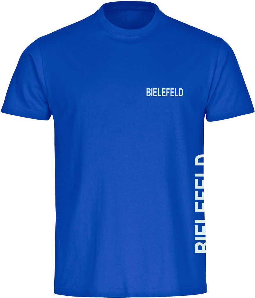multifanshop Kinder T-Shirt - Bielefeld - Brust & Seite, blau, Größe 152