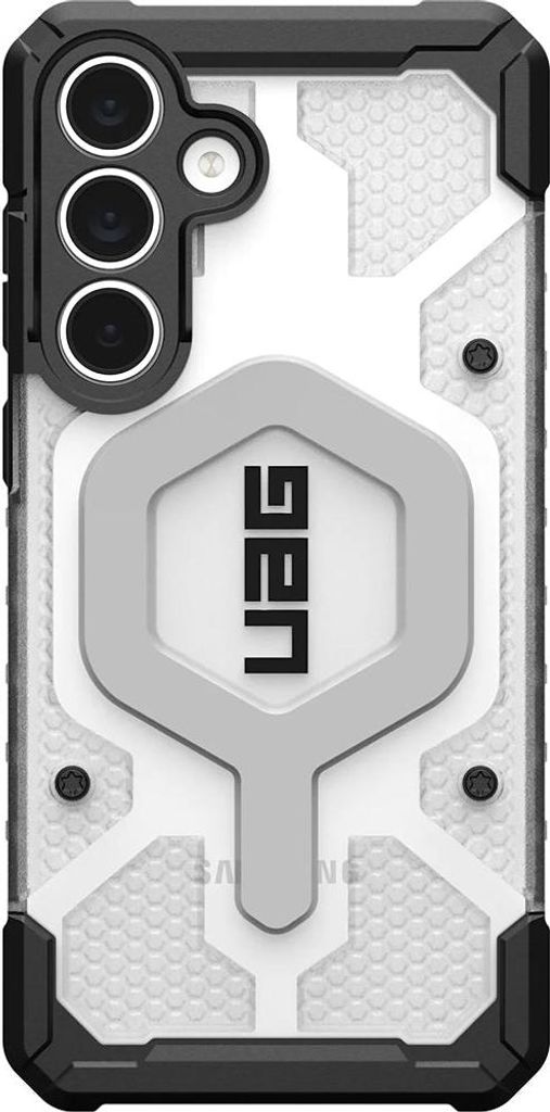 Handyhülle für Galaxy S25 FE, Urban Armor Gear Pathfinder Clear Magnet, Weiß-Schwarz