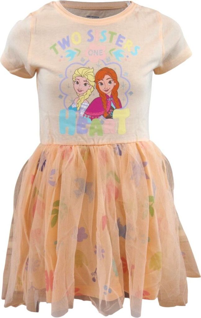 Frozen Sommerkleid Mädchen – Anna & Elsa Kleid mit Tüllrock Gr. 92