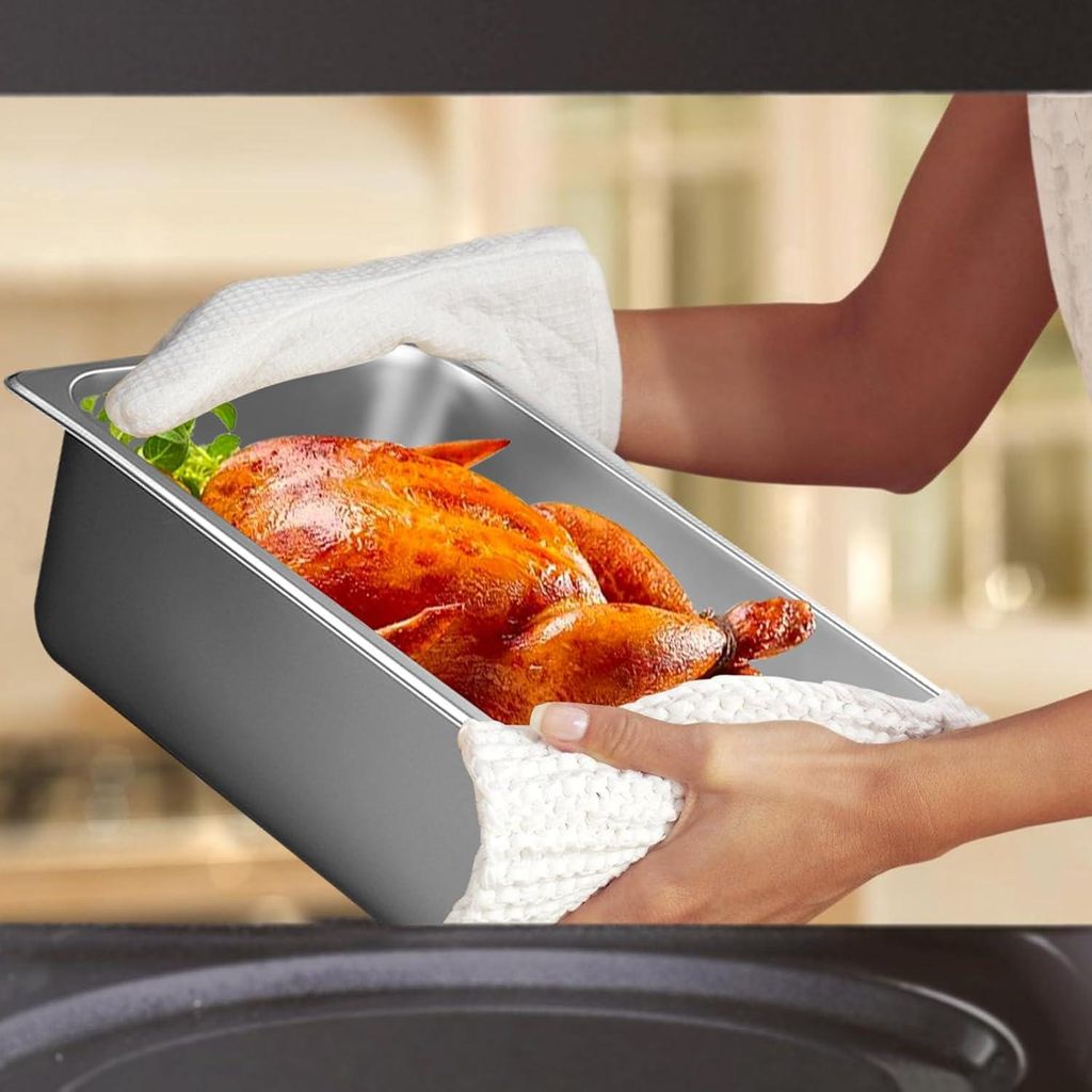 Edelstahl 3-teiliges Panier-Set - 3 x GN Behälter mit Deckel 325 x 175 x 65 cm