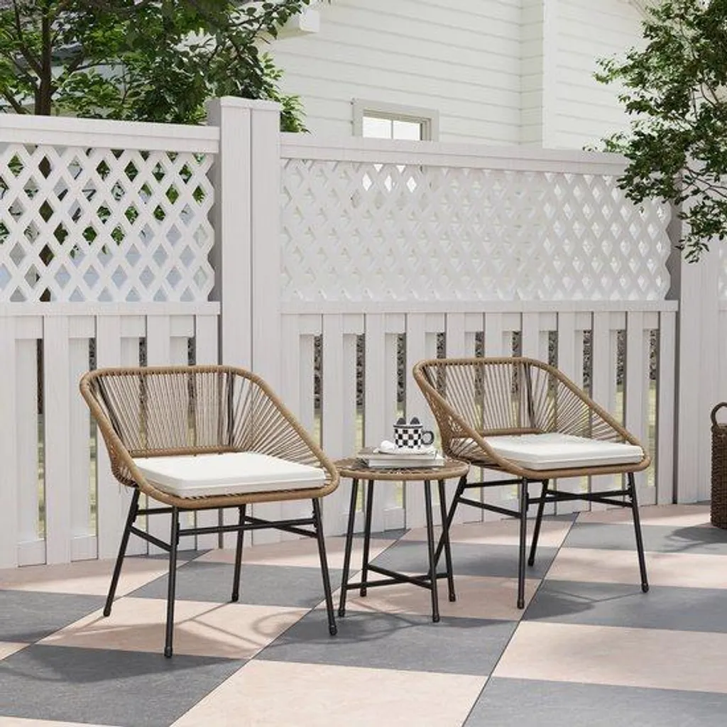 Petit ensemble repas 3 pièces en aluminium pour terrasse et véranda