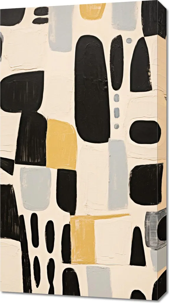 Quadro 50x90 cm Geometria delle Ombre | Tela Moderna per Soggiorno Lux