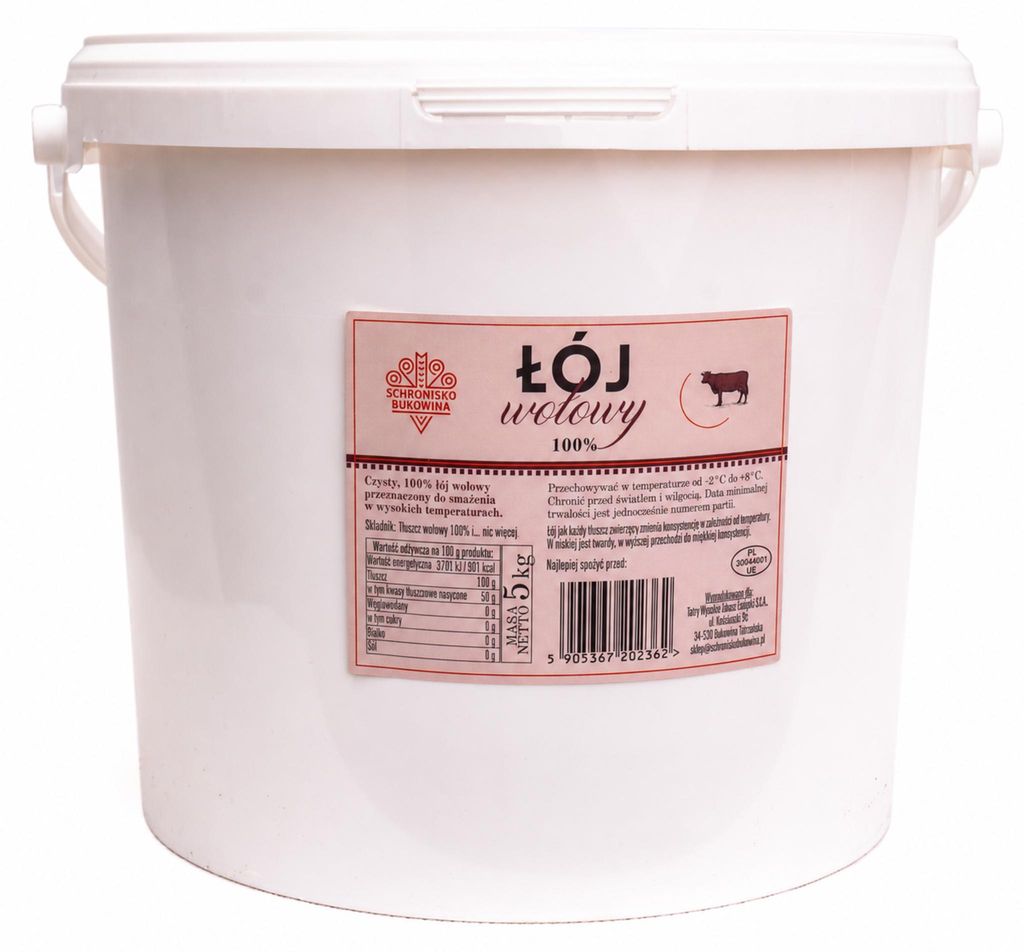 Łój wołowy premium 5 kg - Schronisko Bukowina Zdjęcie produktu 