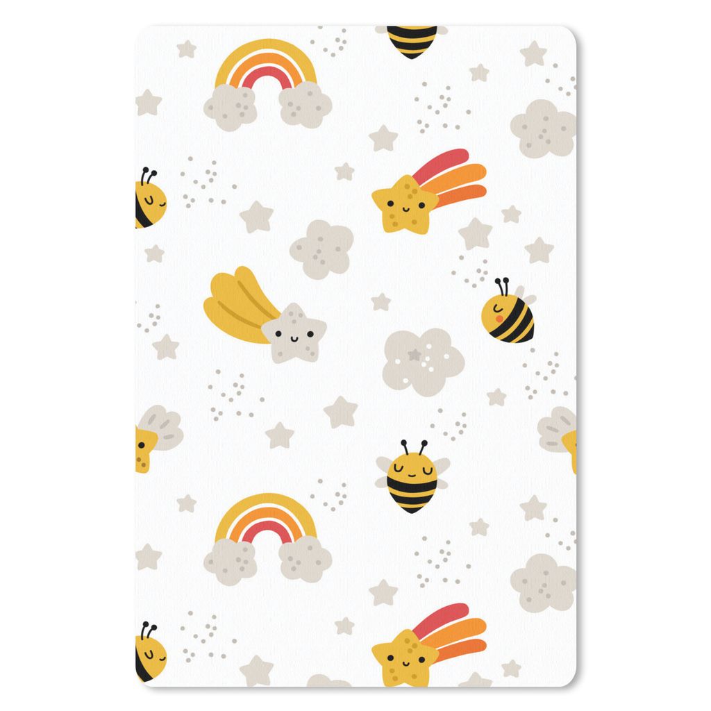 MuchoWow Mauspad Mousepad Muster - Regenbogen - Sterne 18x27 cm - Mousepads - Maus Mat - Pad - Mausunterlage