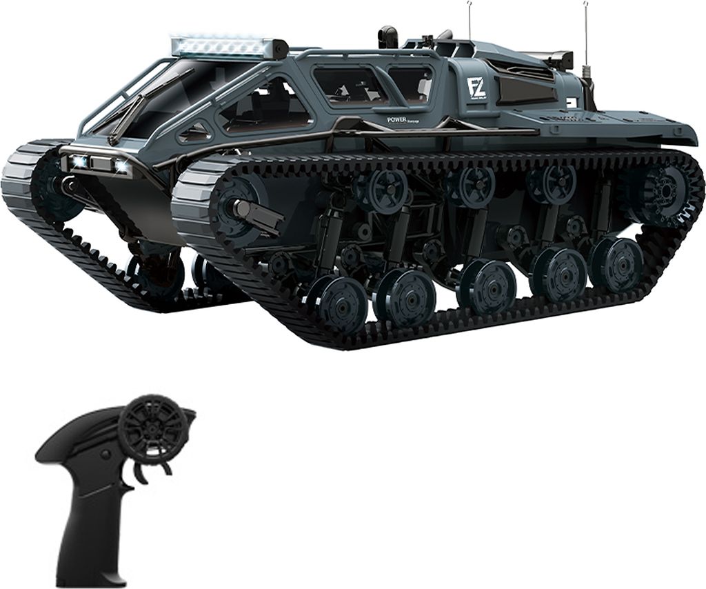 Ferngesteuerter Panzer, 2,4 GHz All-Terrain-Stunt-Spielzeugfahrzeug mit 360¡ã Drehung und LED-Leuchten, Gelaendewagen mit Kettenantrieb, Geschenk...