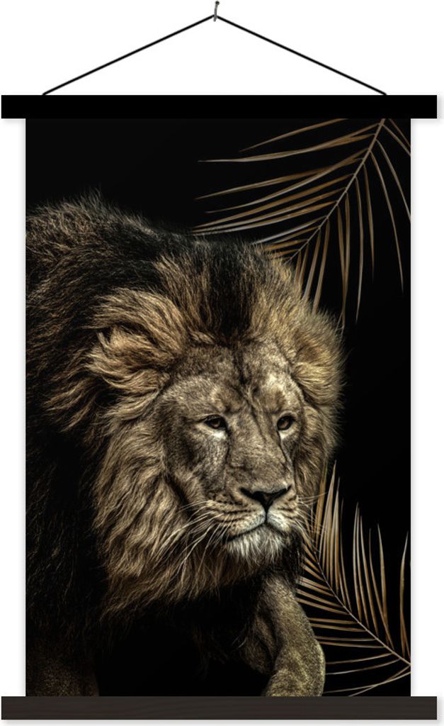 MuchoWow® Textilposter Löwe - Pflanzen - Farben 40x60 cm Produktbild 