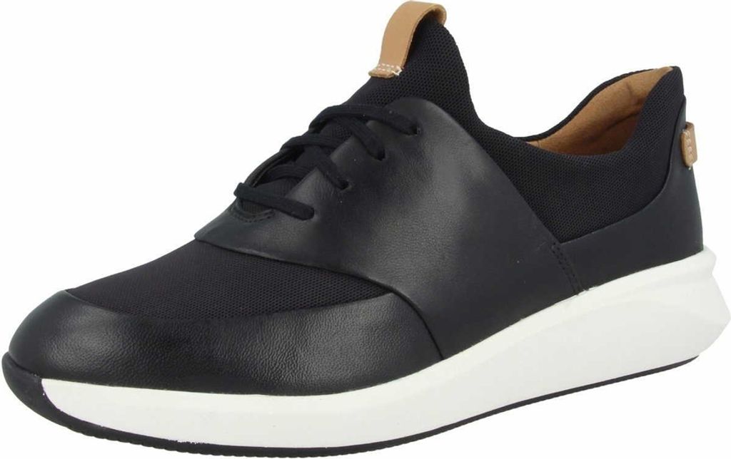 Clarks Un Rio Lace Damen Halbschuhe schwarz Leder 35,5