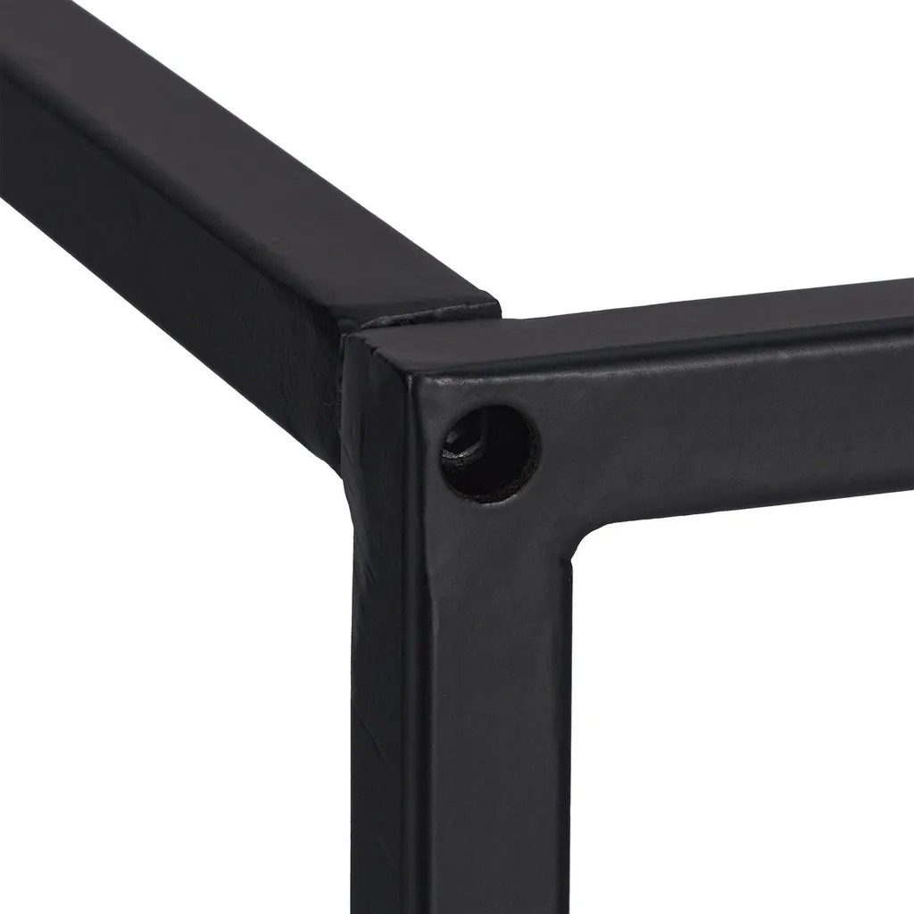 Support bûches robuste en métal noir mat - Rangement stable 40x30 cm - 7