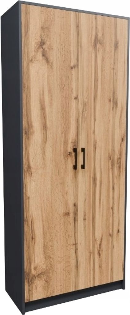 A freestanding wardrobe with two doors.