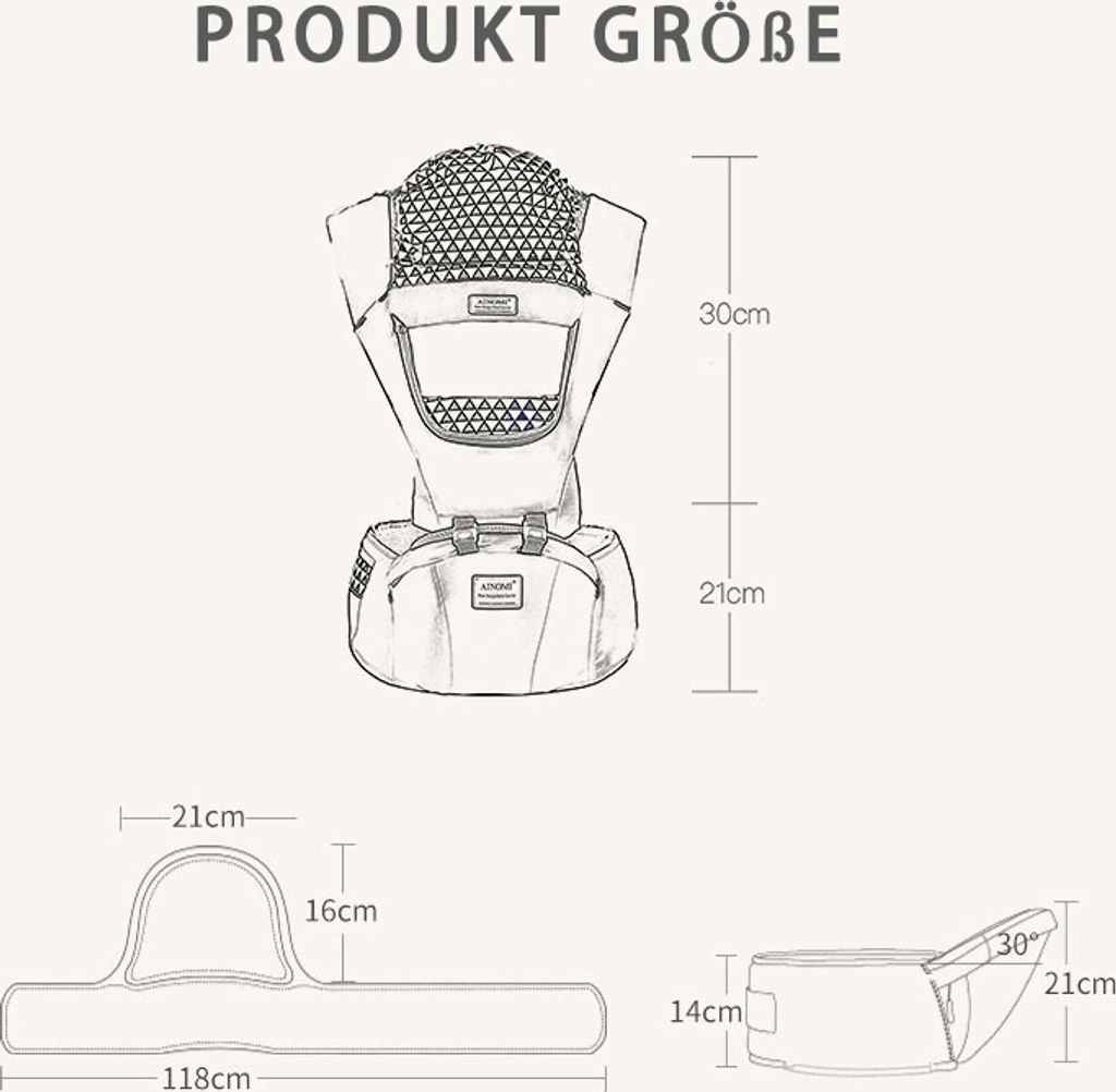 Hikeren Bauchtragen, Ergonomische Babytrage, Einstellbares Produktbild 6