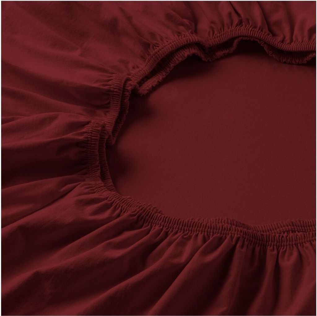 Estella Zwirn-Jersey Spannlaken Größe 100x200 cm Farbe burgund