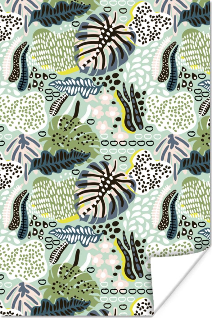 MuchoWow Poster Dschungel - Blätter - Pflanzen 80x120 cm - Papierdruck