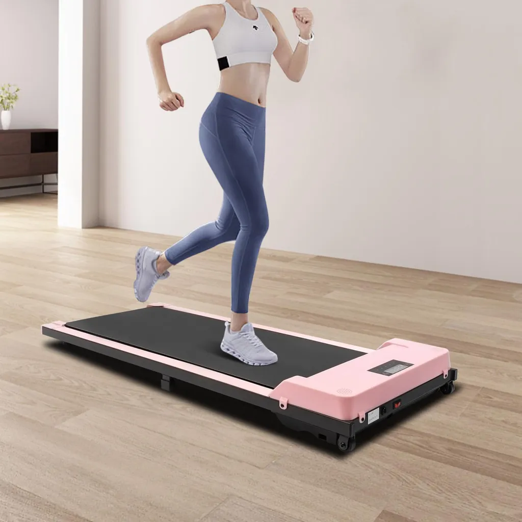 Tapis de course rose avec écran LED intelligent et capteurs de fréquence