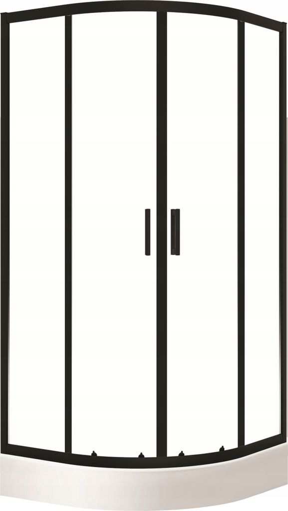 Adgo Bresso Dusche Duschkabine Duschwand Komplettdusche Halbrund 90x90 Duschkabine Schwarz