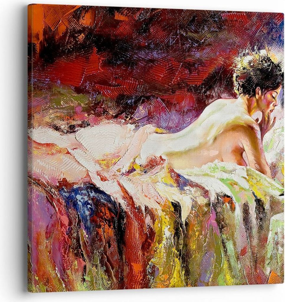 Bild auf Leinwand - Leinwandbild - Frau Modell - 40x40cm - Wand Bild - Wanddeko - Wandbilder - Leinwanddruck - Bilder - Kunstdruck - Wanddekoration...