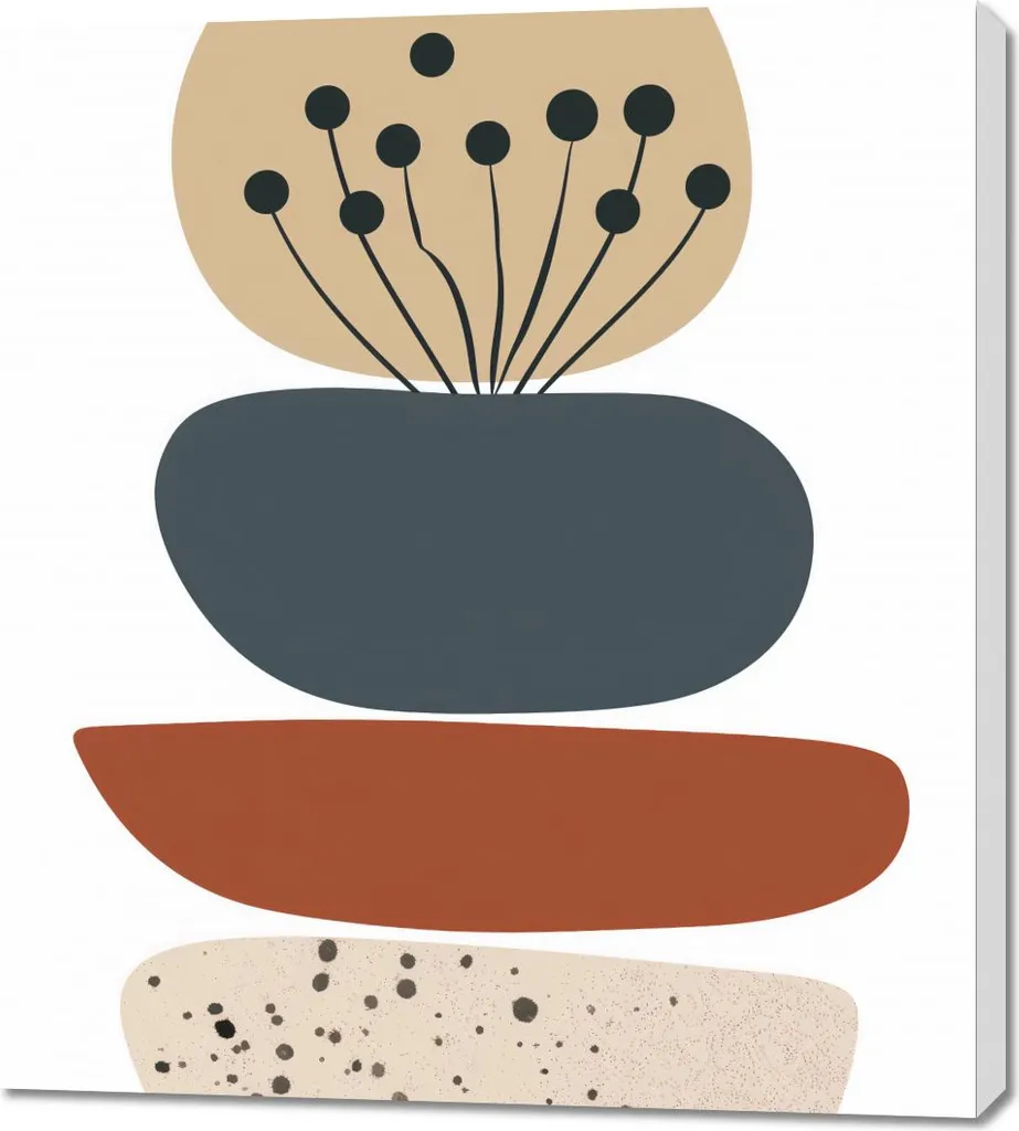 Quadro 90x100 Composizione Organica - Tela Moderna per Arredo Luxury