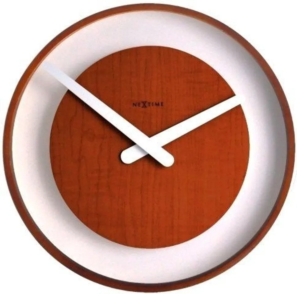 Horloge murale silencieuse Nextime Wood Loop 3046br bois 30cm chic
