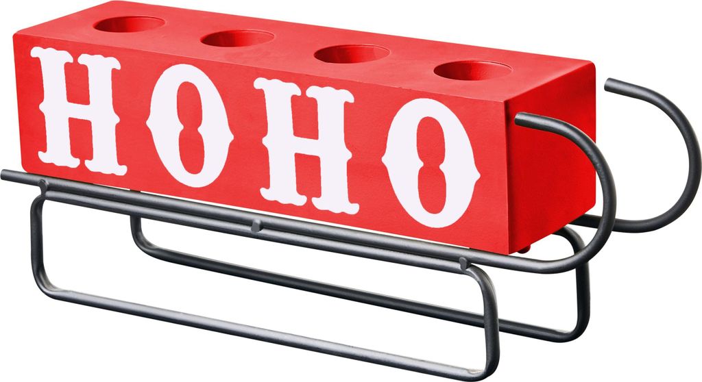 BELIANI Kerzenhalter Rot Eisen Metall Schlittenform für Teelichter Weihnachten 39 cm Weihnachtsdeko Kerzenständer Kerzenleuchter
