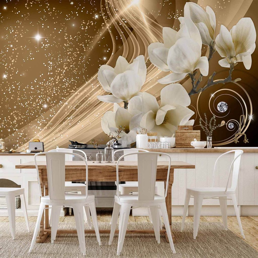 Vlies Fototapete - Golden Milky Way 400x280 cm Blumen b-A-0237-a-b
