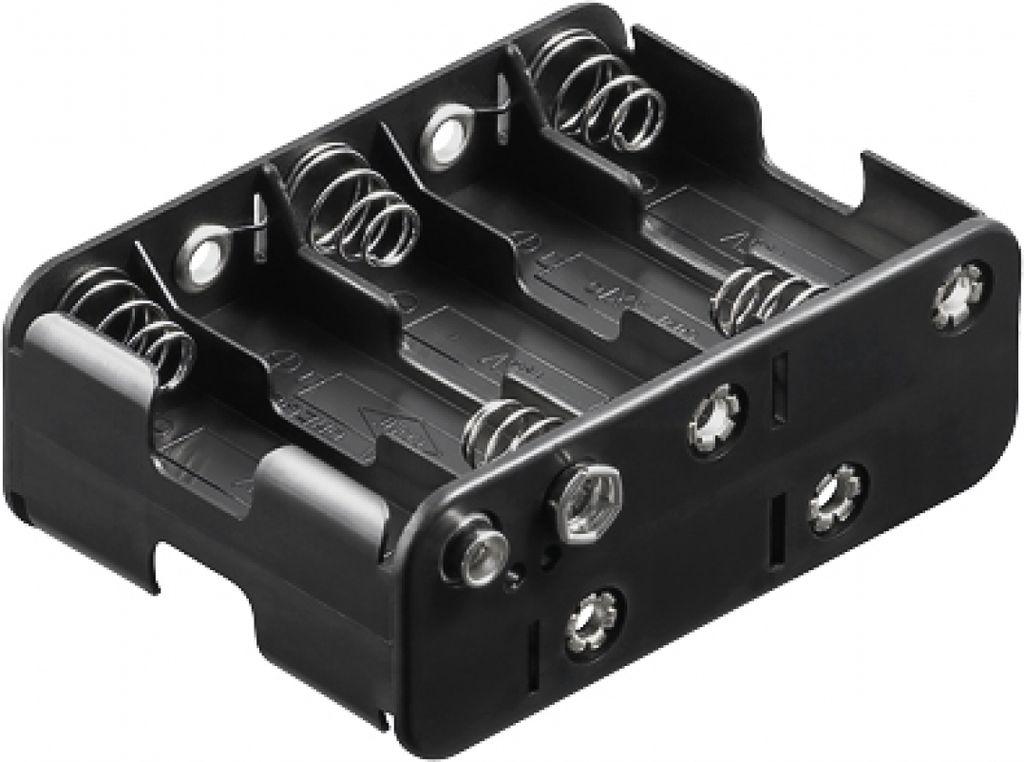 1 Batteriehalter für10x Mignon "AA" mit Druckknopfanschlu