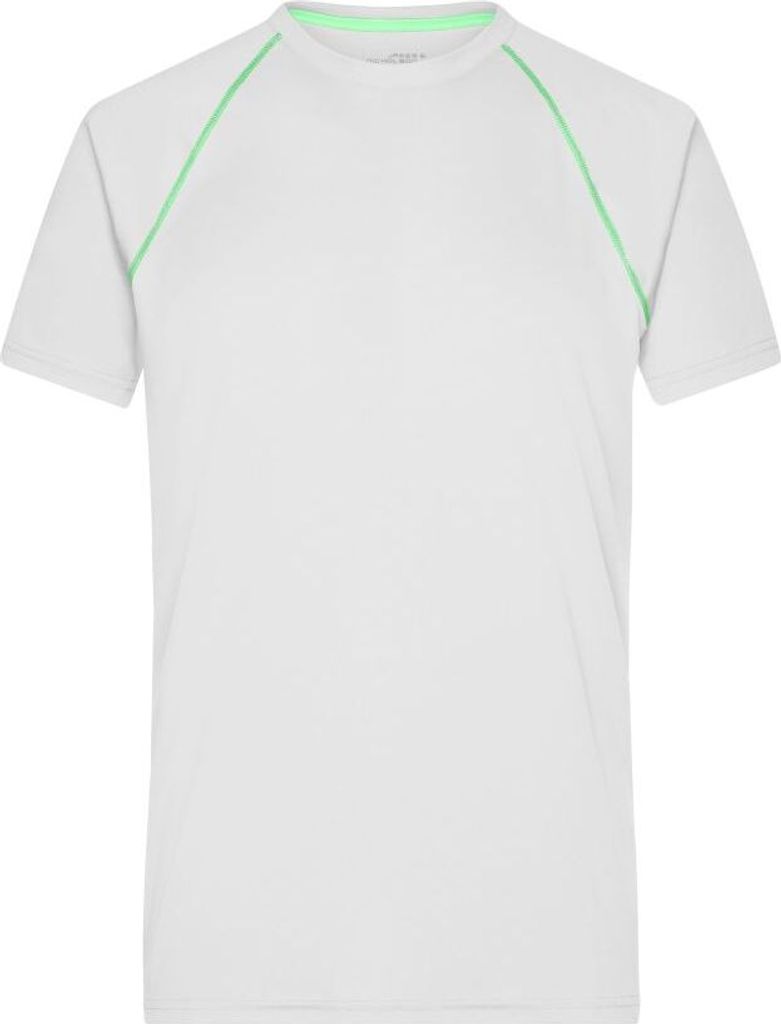 Funktions-Shirt für Fitness und Sport white/bright-green, Gr. L