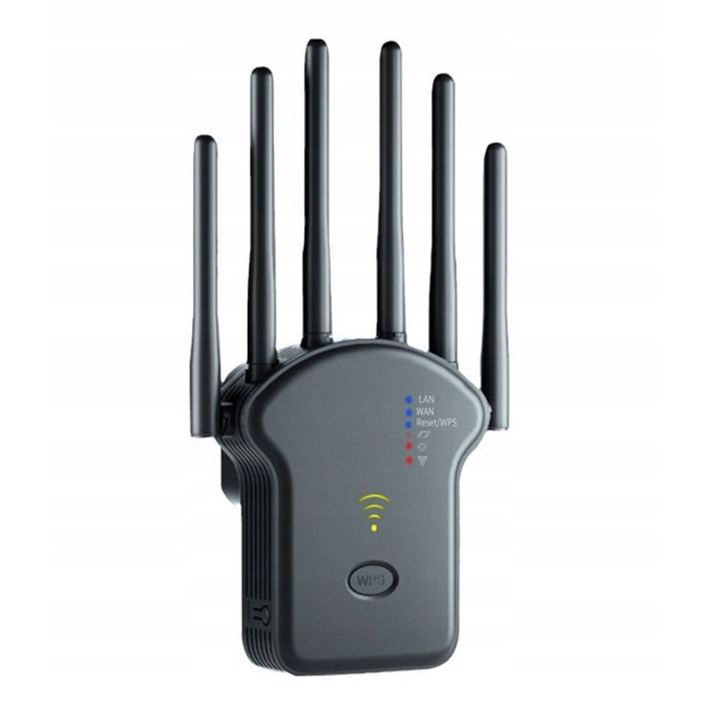 WLAN Verstärker 1200Mbit/s,WLAN Repeater Dual Band WLAN Verstärker Signalverstärker mit 2 LAN Ports Schwarz