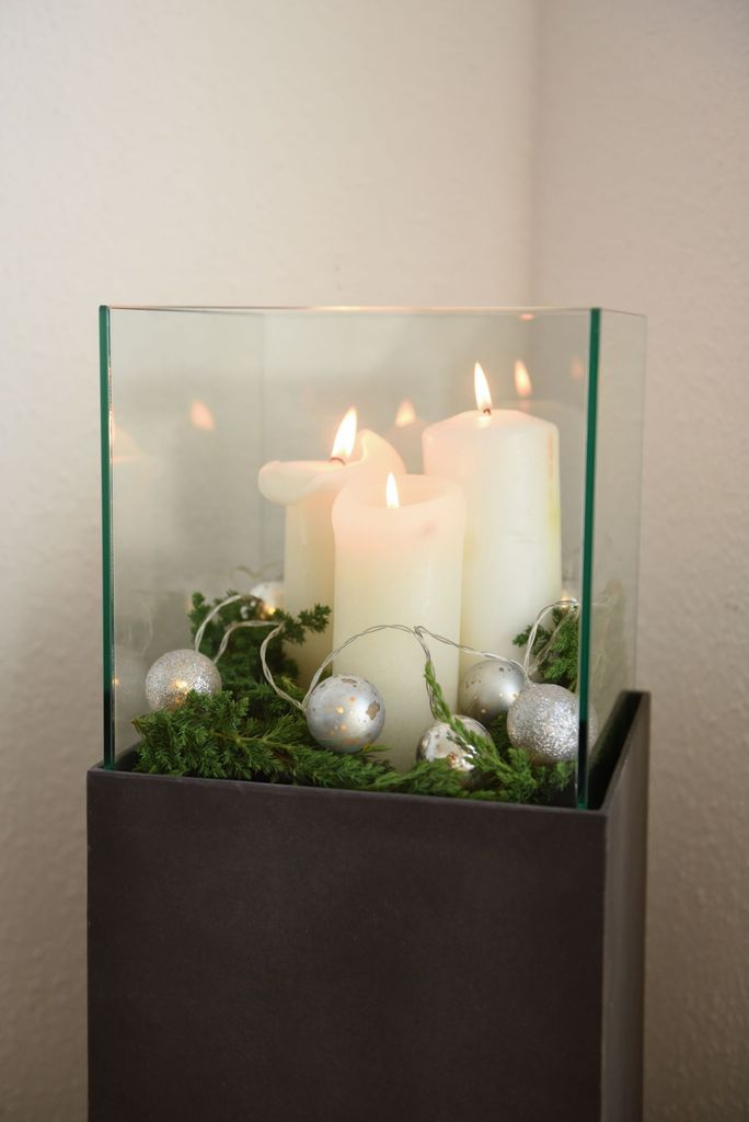 VIVANNO Windlicht Fiberzement CANDELA Rechteckig, Anthrazit Produktbild 8