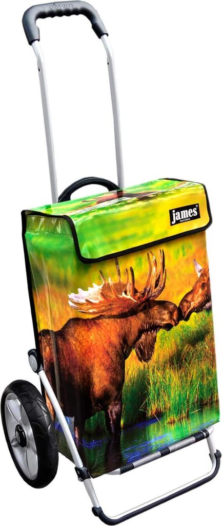 James Einkaufstrolley - ELK - stabiler Einkaufswagen mit individuellem Design - mehrfarbig: braun | grün in Ausführung: Royal-Leichtraeder