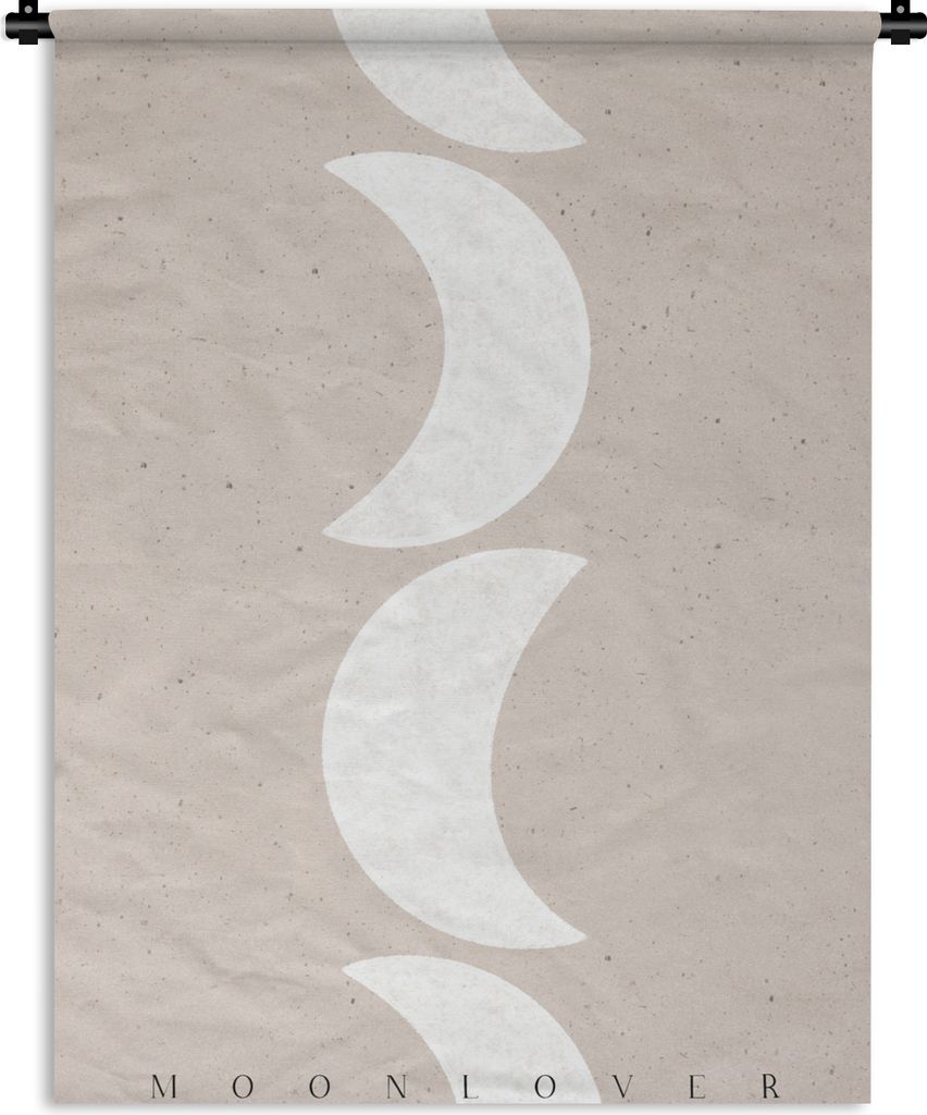 MuchoWow Wandteppich Wandbehang Mond - Pastell - Text - Zitate 60x80 cm Tapisserie Dekoration Wandtuch - Decke - Wandtücher - Wohne