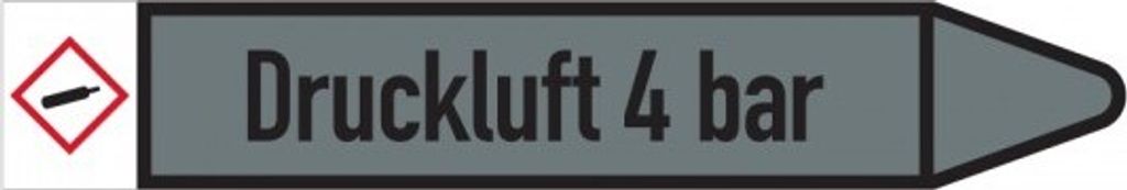 Dreifke Aufkleber I RKZ-Etikett Druckluft 4bar, rechts, DIN, grau/schwarz, Ø...
